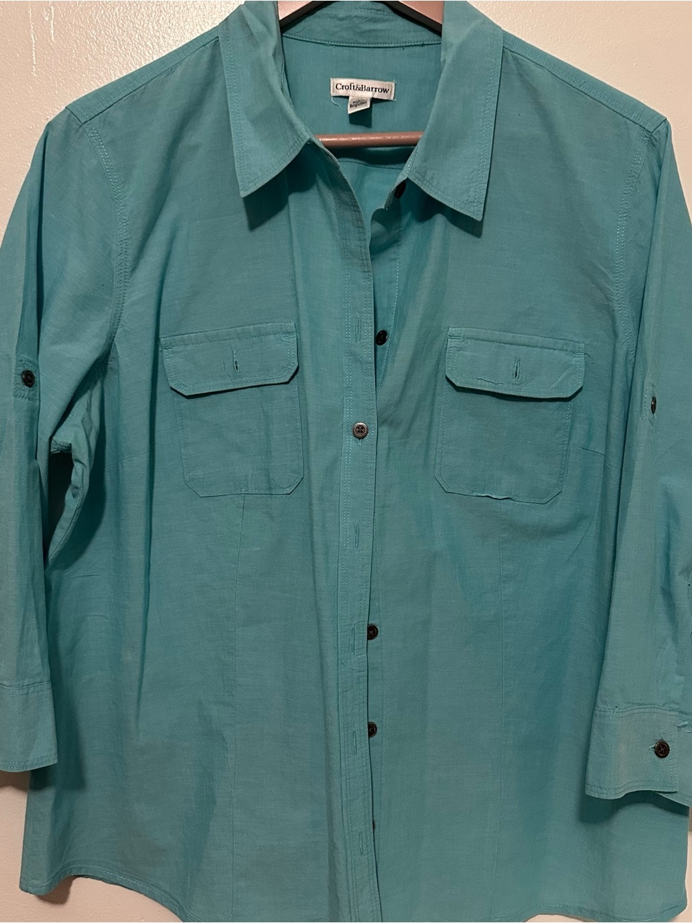 Croft & Barrow Teal Collar Button-Down